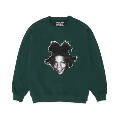 WACKO MARIA Jean-Michel Basquiat / Heavy Weight Sweat Shirt "Green"