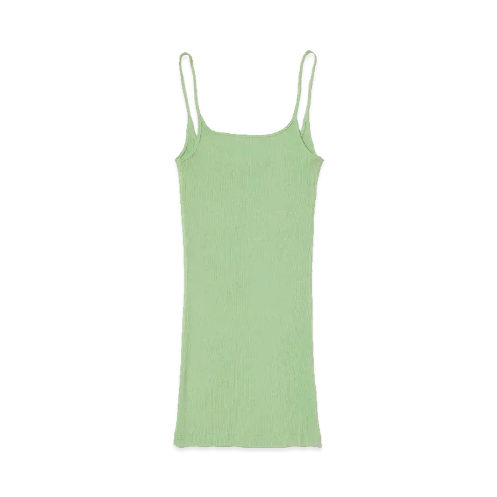 AURALEE Organic Soft Rib Camisole "Light Green"