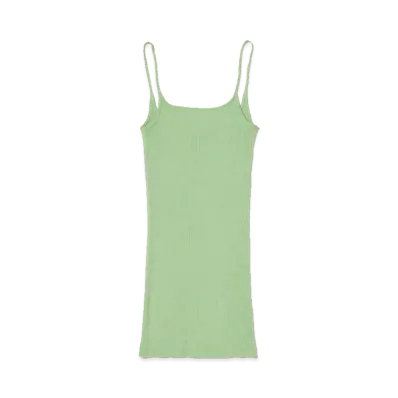 AURALEE Organic Soft Rib Camisole "Light Green"