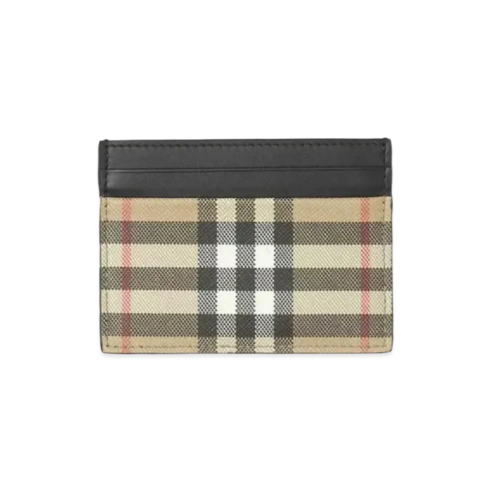 BURBERRY Vintage Check E Canvas & Leather Card Case "Archive Beige"