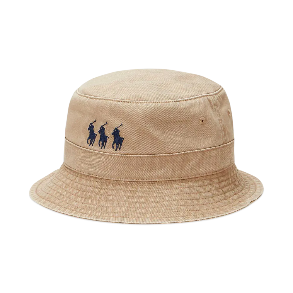 Polo Ralph Lauren Triple Pony Cotton Twill Bucket Hat "Brown"