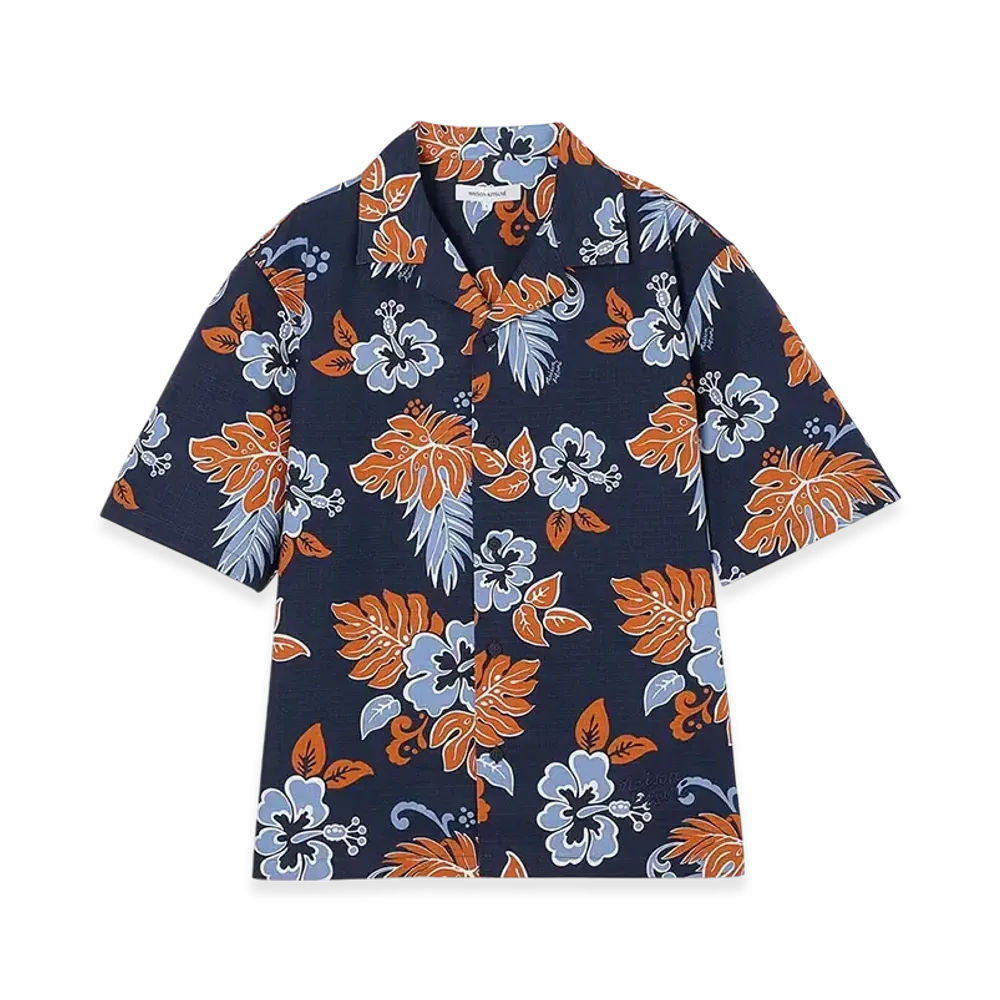Maison Kitsune Resort Shirt "Deep Navy Design"