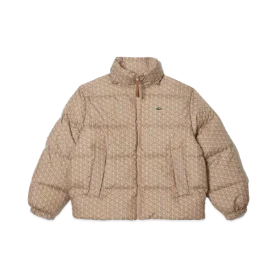 LACOSTE Monogram Print Down Jacket "Beige"