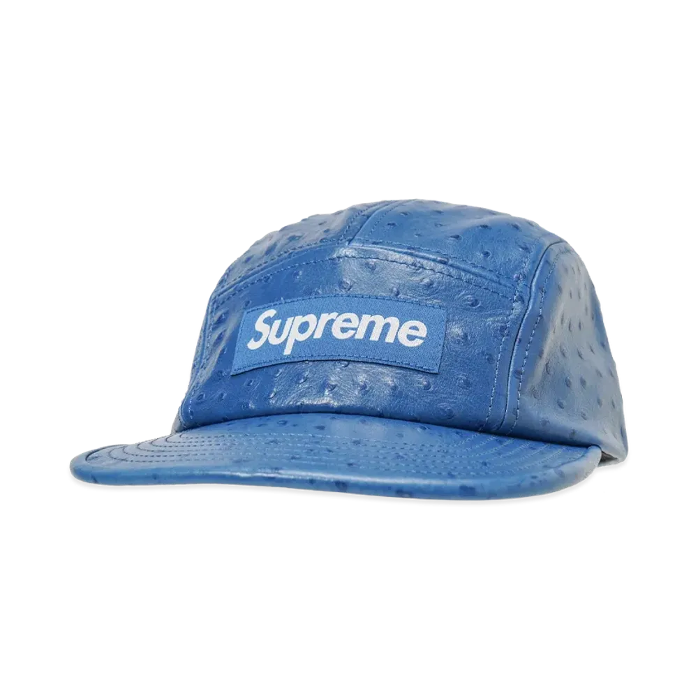 Supreme Ostrich Embossed Leather GORE-TEX Camp Cap "Blue"