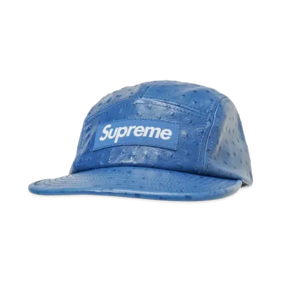 Supreme Ostrich Embossed Leather GORE-TEX Camp Cap "Blue"