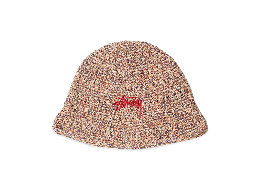 Stussy Hemp Stock Knit Bucket Hat "Multi Tan"
