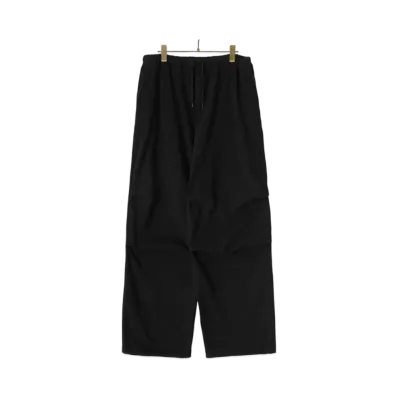 COMOLI Cotton Jersey Knee Tuck Pants "Fade Black"
