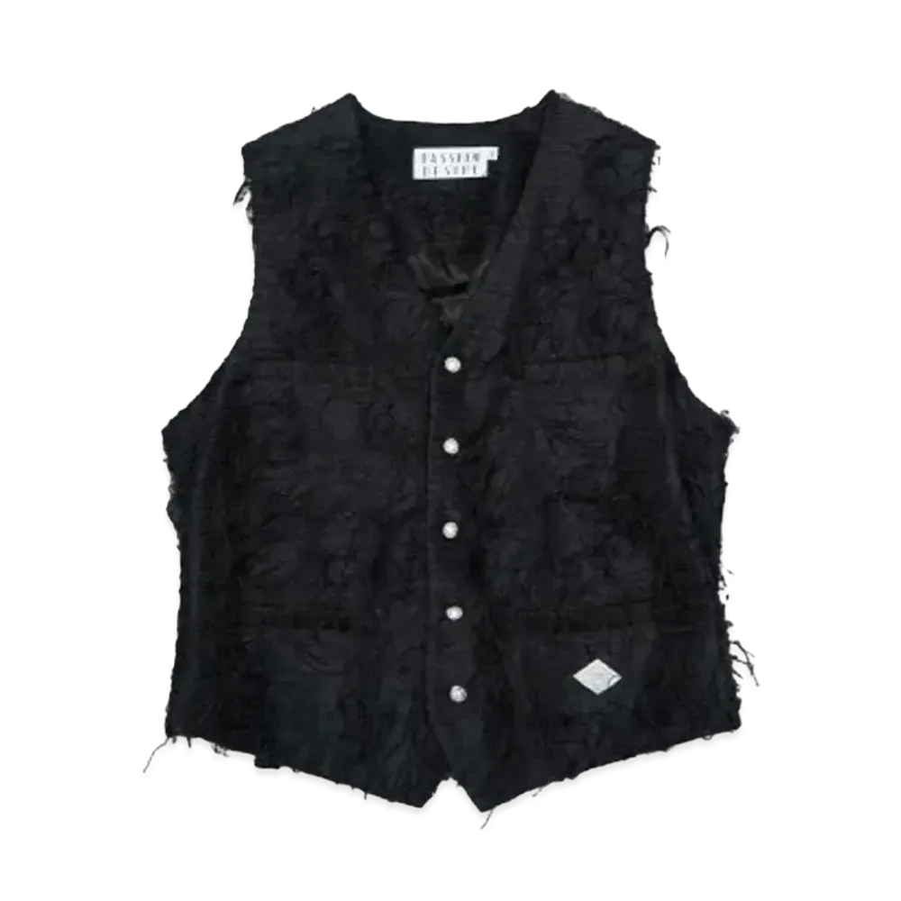 el conductorH 5BUTTONS FRINGE VEST "BLACK"