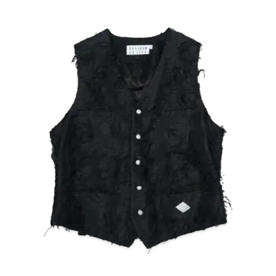 el conductorH 5BUTTONS FRINGE VEST "BLACK"