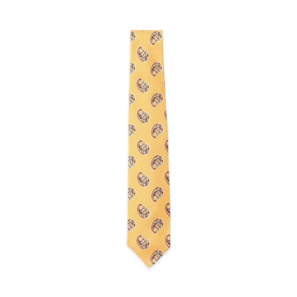 BEAMS Silk Tie Paisley Print "Yellow"