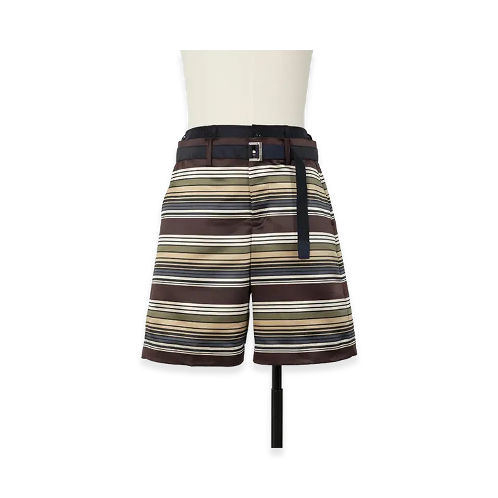 sacai Horizontal Stripe Shorts "Brown/Beige"