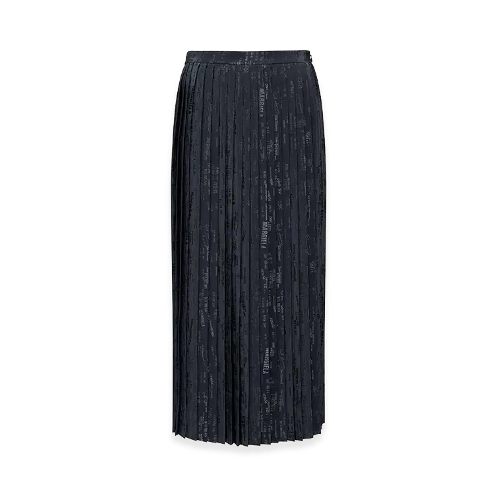 MM6 Maison Margiela Women's Pleated Skirt With Print "Black"