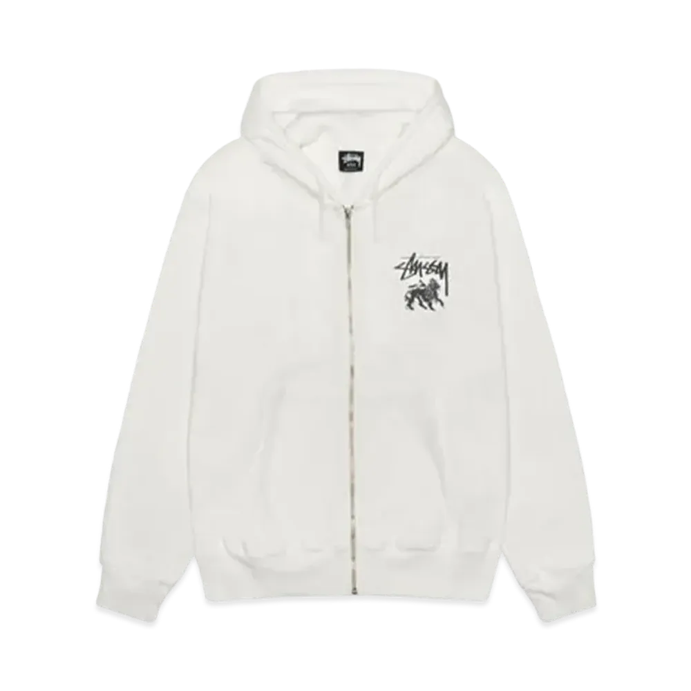 Stussy Rasta Lion Pigment Dyed Zip Hoodie "Natural" (FA24)