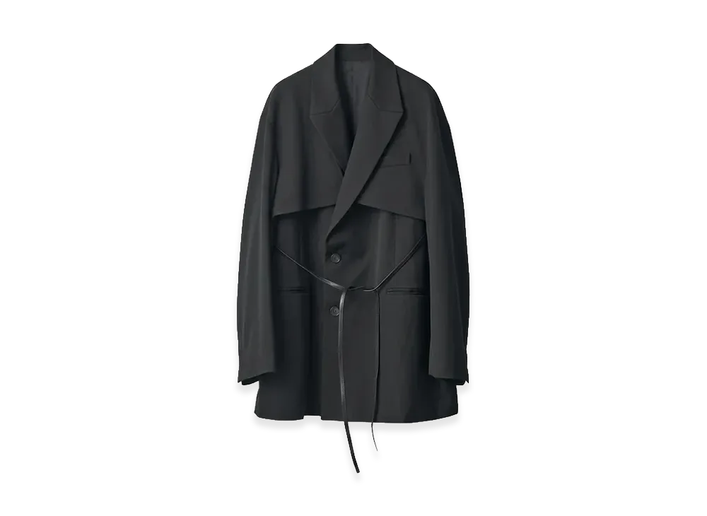 ssstein Oversized Lapeled Combination Jacket "Black"