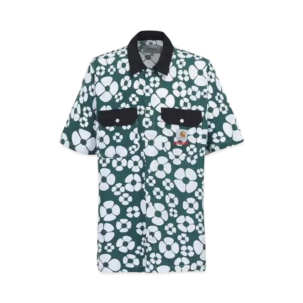 Marni x Carhartt WIP Green Short-Sleeved Floral Shirt "Forest Green"