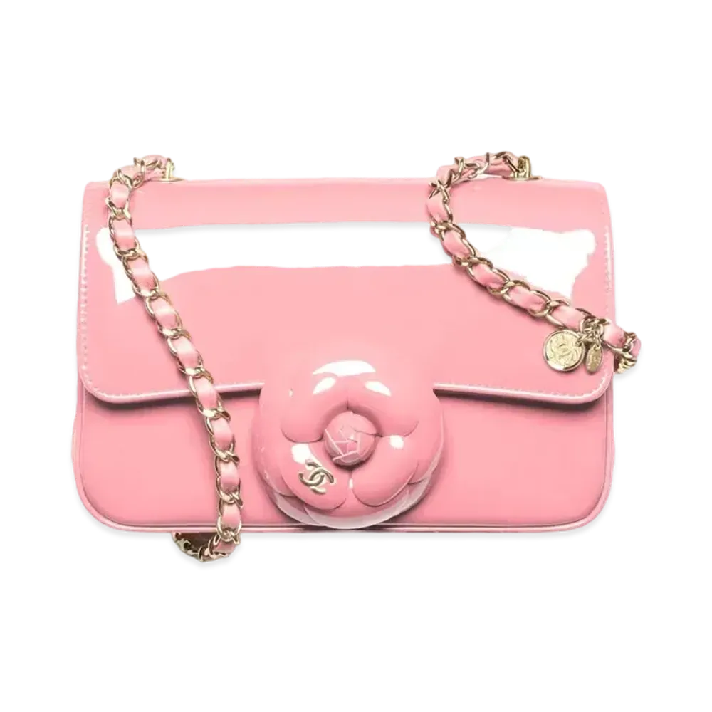 CHANEL Small Flap Bag Patent Calfskin "Coral Pink"