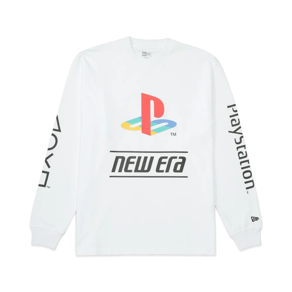 NEW ERA x PlayStation Family Mark New Era Logo Oversized Cotton L/S T-Shirt "White"
