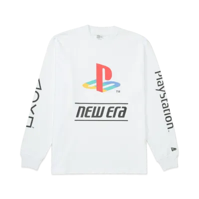 NEW ERA x PlayStation Family Mark New Era Logo Oversized Cotton L/S T-Shirt "White"