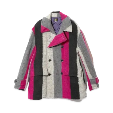 Needles Pea Coat - Shaggy Multi Stripe "Multi"