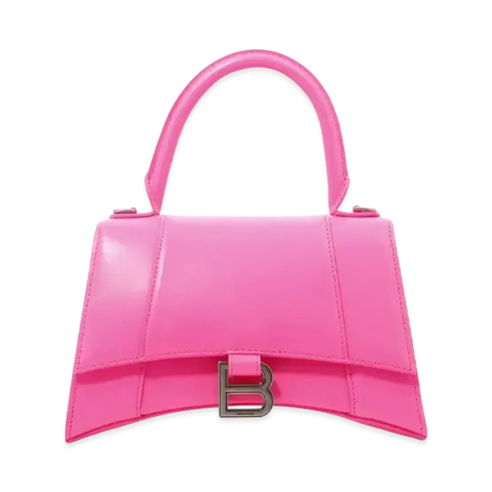 BALENCIAGA Hourglass Small Smooth Calf Leather Handbag "Pink"