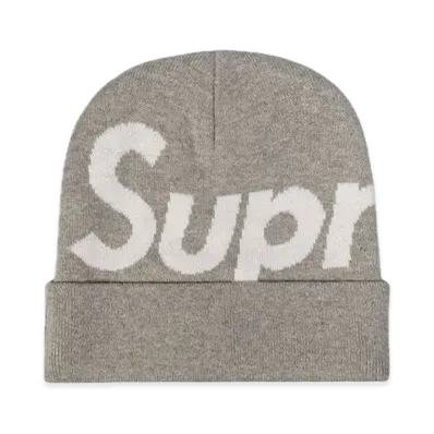 Supreme Big Logo Beanie "Grey"