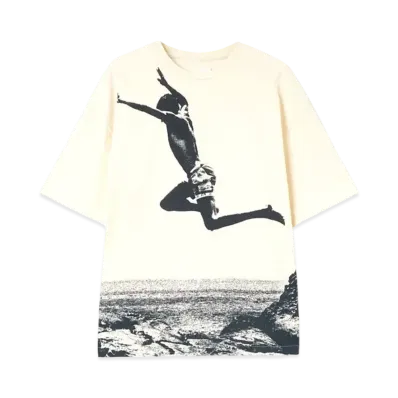 Jil Sander Printed T-Shirt Short-Sleeved Cotton Printed With Logo Printed On Back "Postcard"
