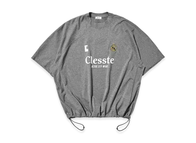 CLESSTE Embroidered Game S/S T-Shirt With Drawstrings "Heather Gray"