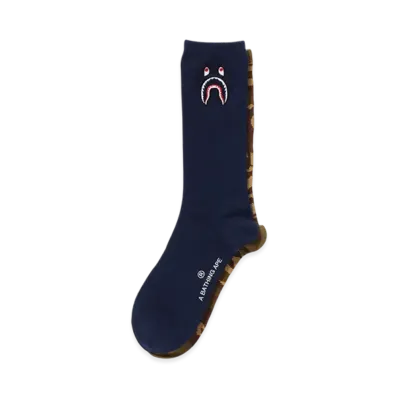 A BATHING APE 1St Shark Socks "Navy"