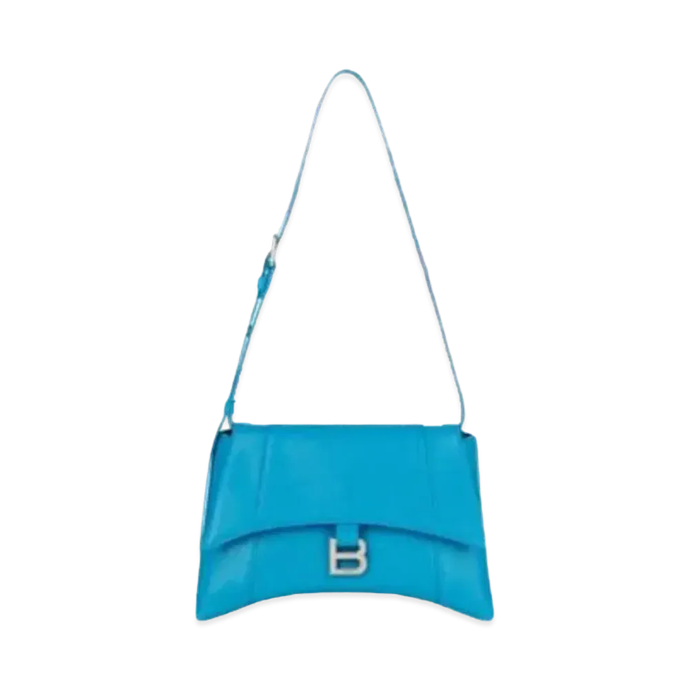 BALENCIAGA Women's Downtown Small Shoulder Bag "Blue"