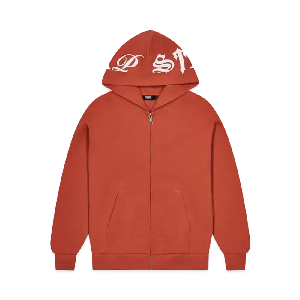TRAPSTAR Script Waffle Hoodie "Red"