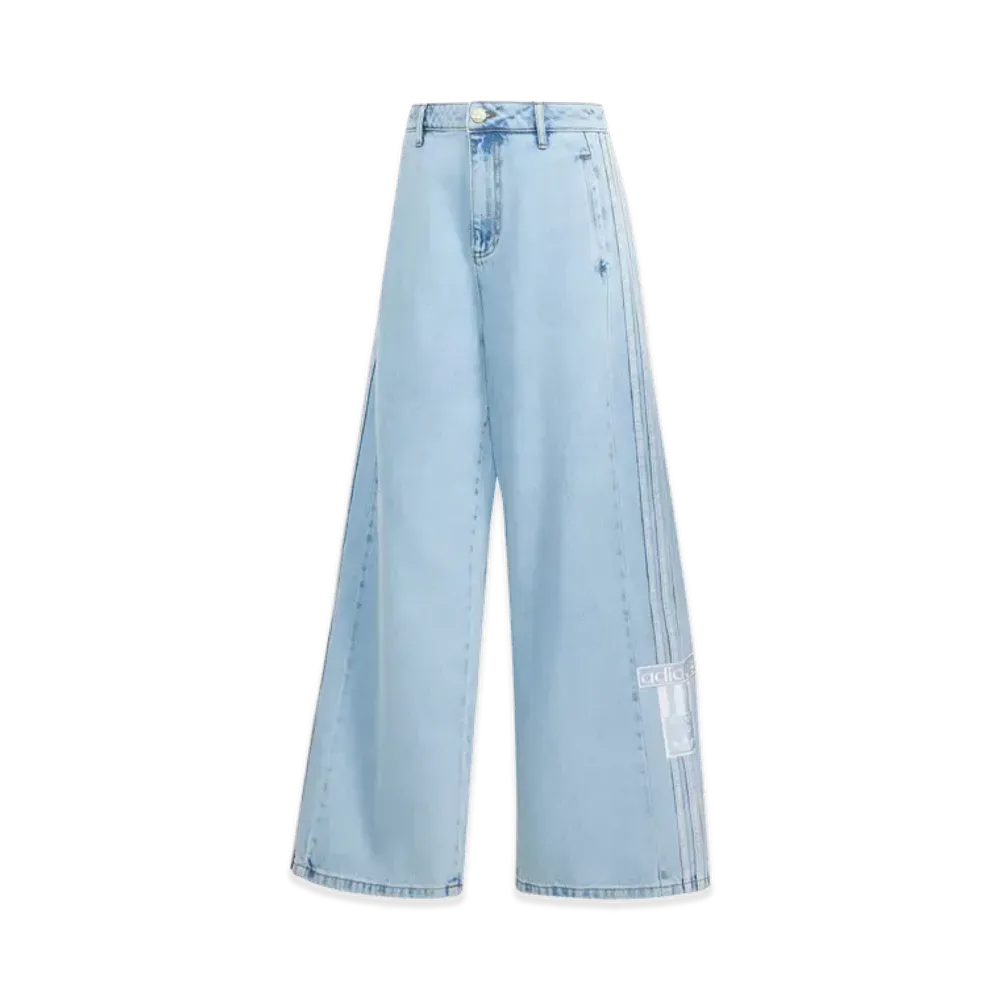 adidas Women's Adibreak Mid Rise Wide Leg Denim Pants "Light Denim"