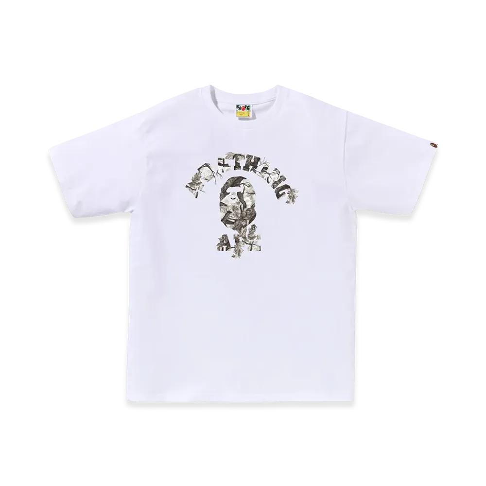 A BATHING APE Tree Edge Camo College Tee "White/White"
