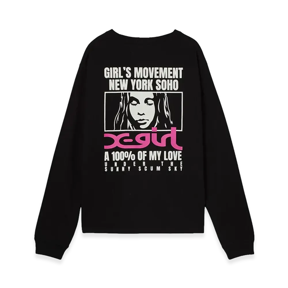 X-Girl Women's Face Box And Message L/S Tee "Black"