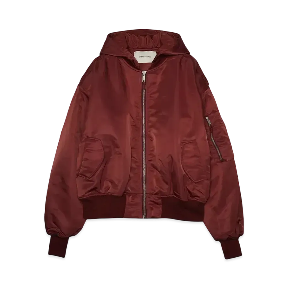 Entire Studios HOODED BROAD BOMBER "GARNET"