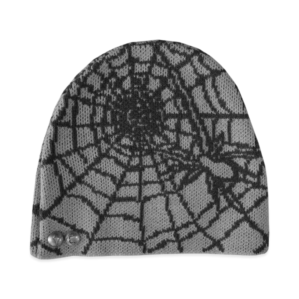 THUG CLUB Jacquard Web Stud Beanie "Grey"