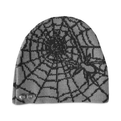 THUG CLUB Jacquard Web Stud Beanie "Grey"
