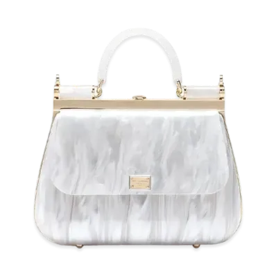 Dolce&Gabbana Sicily Box Bag Synthegala Mother Of Pearl "White"