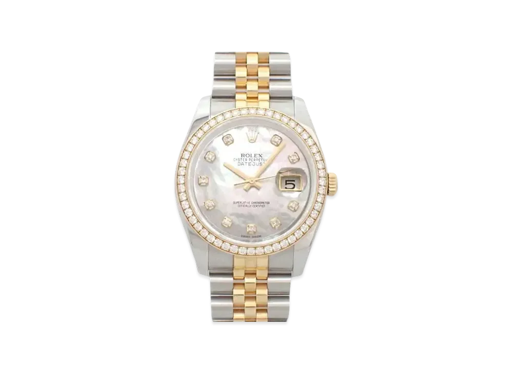 ROLEX Datejust 10P Diamonds "White Shell/Stainless Steel/Yellow Gold"