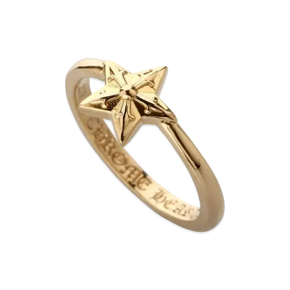 Chrome Hearts 22K Bubble Gum Ring W / Star 22K "Gold"