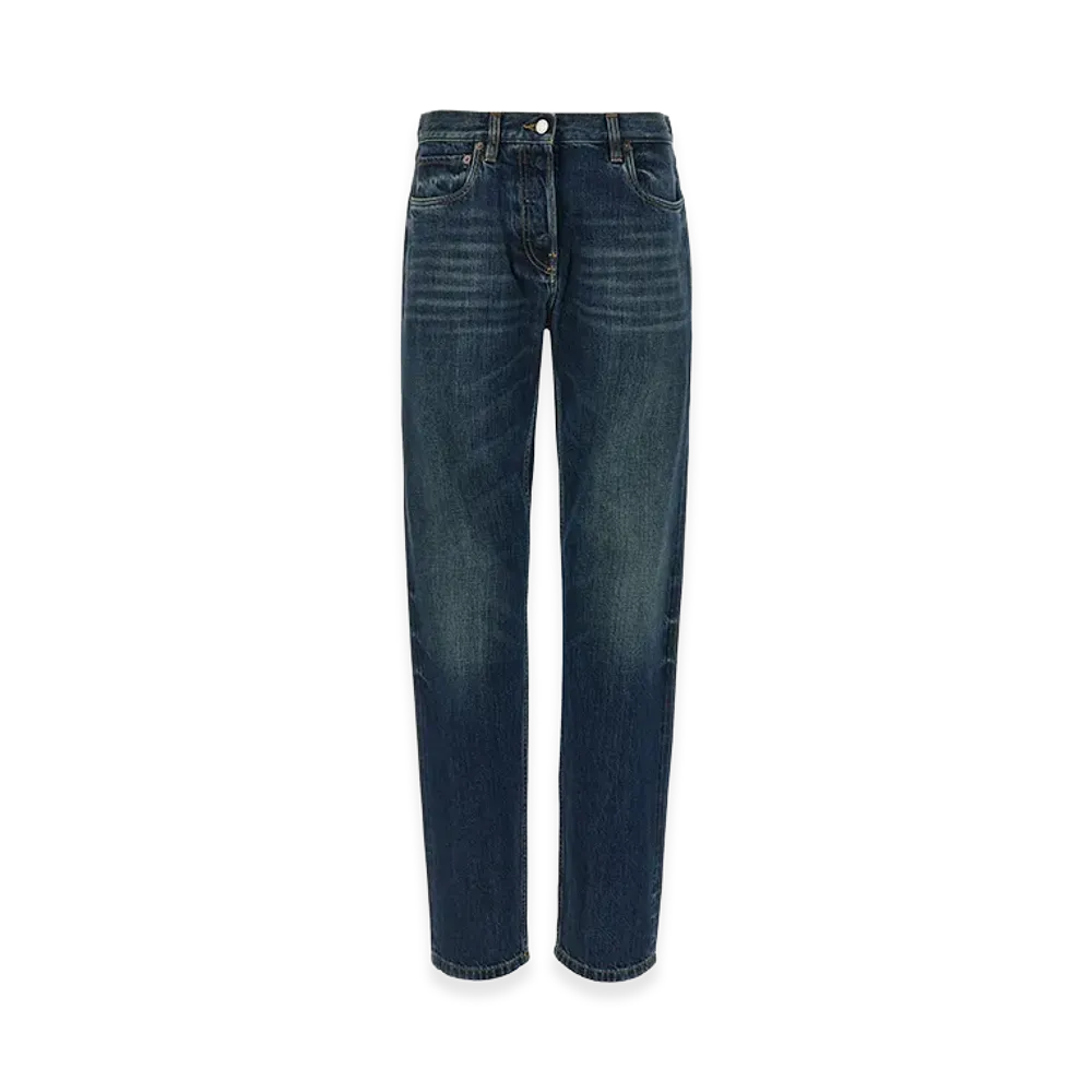 PRADA Women's Trompe L'oeil Heart Jeans "Blue"