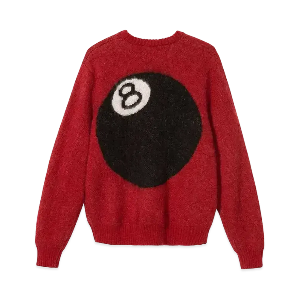 Stussy 8 Ball Heavy Brushed Mohair Sweater "Red"