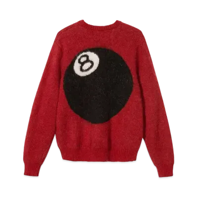 Stussy 8 Ball Heavy Brushed Mohair Sweater "Red"