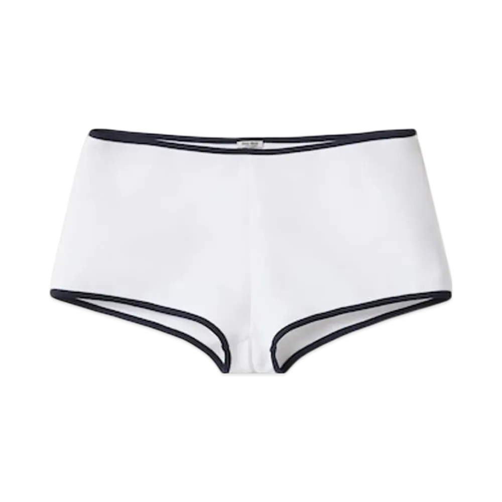 MIU MIU Women's Technical Yarn Shorts "White/Blue"