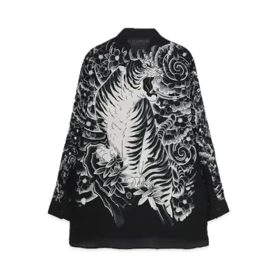 WILDSIDE Yohji Yamamoto x Ryu Ga Gotoku Studio Tora Rayon Print Shirt "Black"