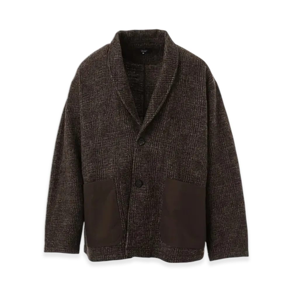 COMME des GARCONS HOMME Shetland Check Shawl Jacket "Brown"