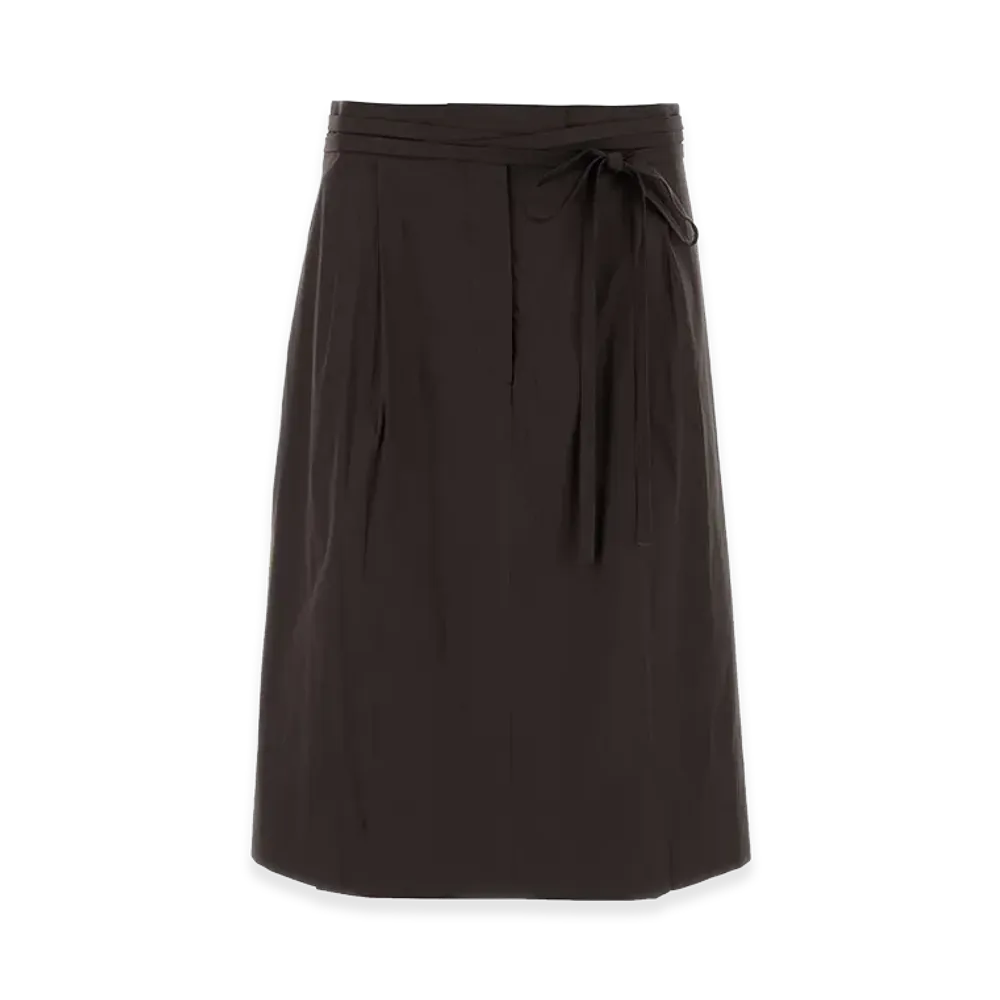 PRADA Women's Stretch Poplin Skirt "Brown"