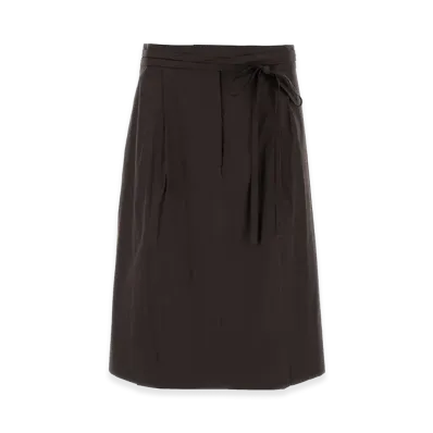 PRADA Women's Stretch Poplin Skirt "Brown"