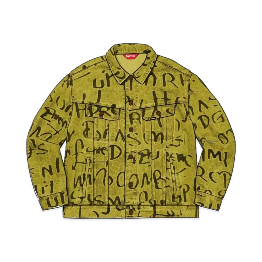 Supreme Black Ark Denim Trucker Jacket "Yellow"