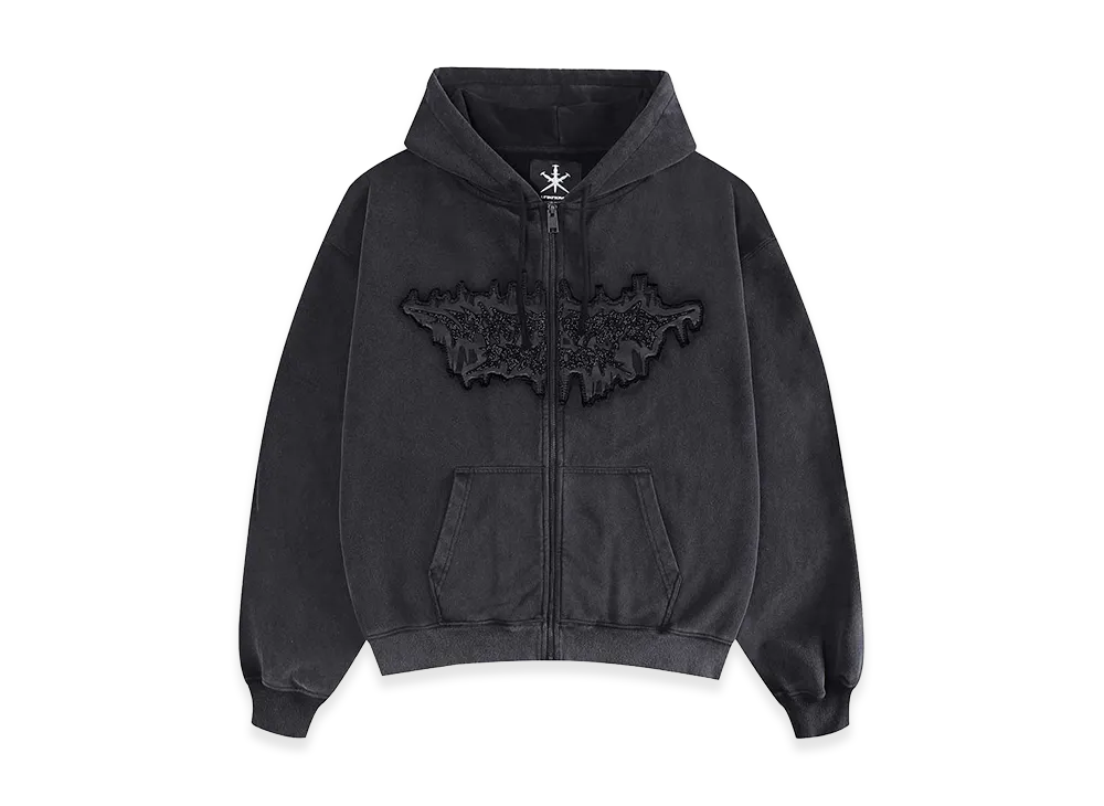 Unknown London Dagger Patch Zip Hoodie "Black"