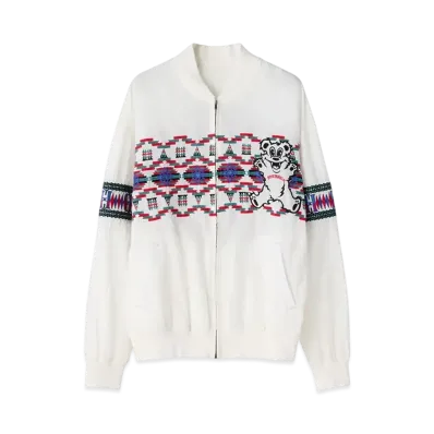 HYSTERIC GLAMOUR Fire Bear&Native Pattern Embroidery Blouson "White"